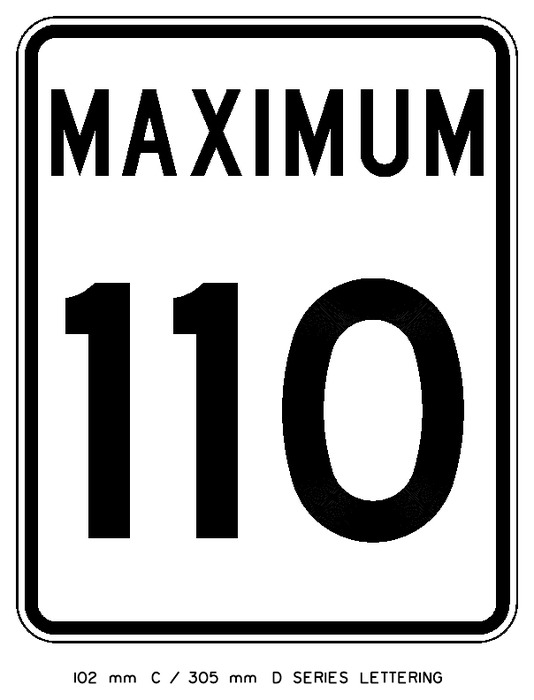 Maximum 50 km/h — official Alberta sign catalogue image