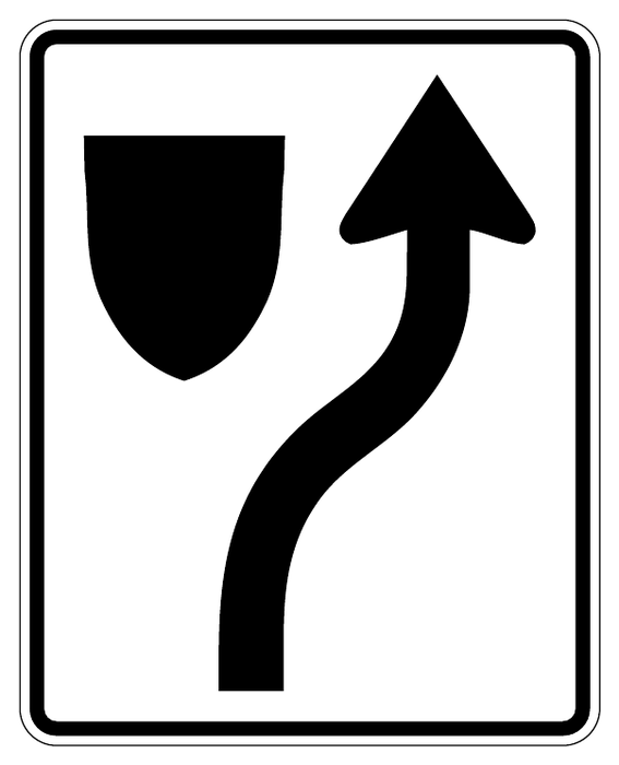 Keep right — official Alberta sign catalogue image