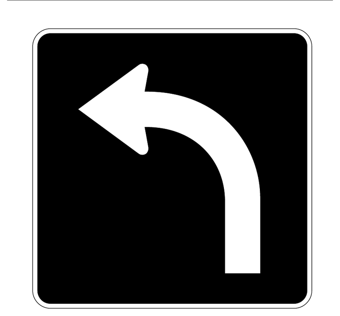 Left turn only — official Alberta sign catalogue image