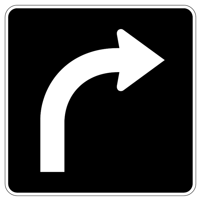 Right turn only — official Alberta sign catalogue image