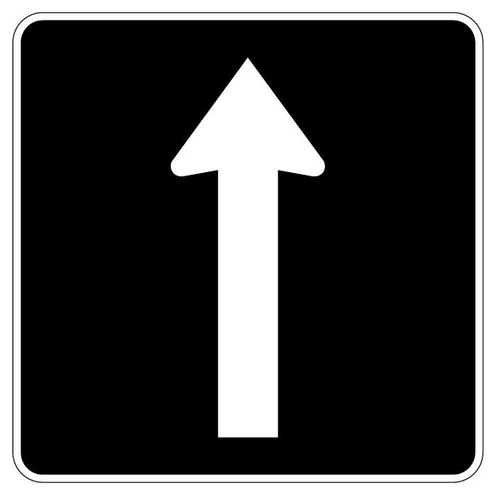 Straight through only — official Alberta sign catalogue image