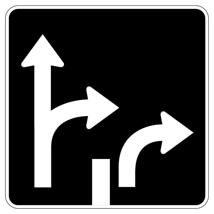 Lane-use control — official Alberta sign catalogue image