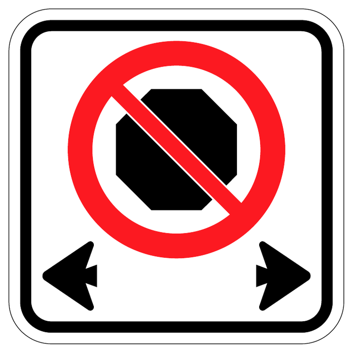 No stopping — official Alberta sign catalogue image