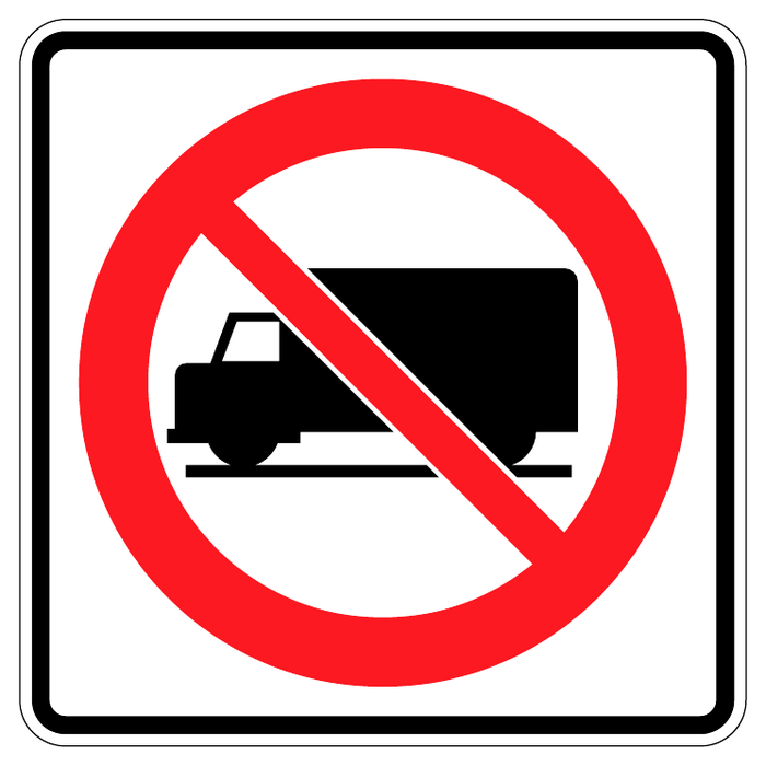 No trucks — official Alberta sign catalogue image