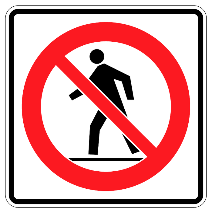No pedestrians — official Alberta sign catalogue image
