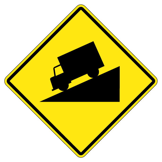 Steep hill — official Alberta sign catalogue image