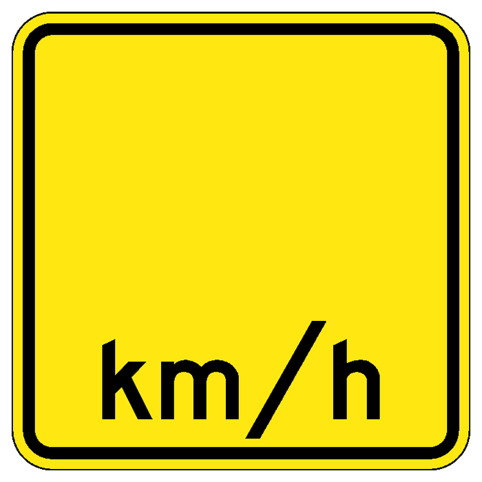 Advisory speed at curve — official Alberta sign catalogue image