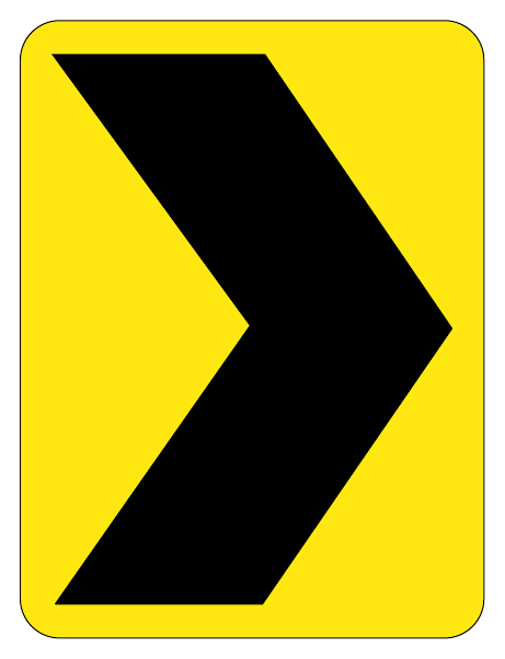 Chevron alignment — official Alberta sign catalogue image