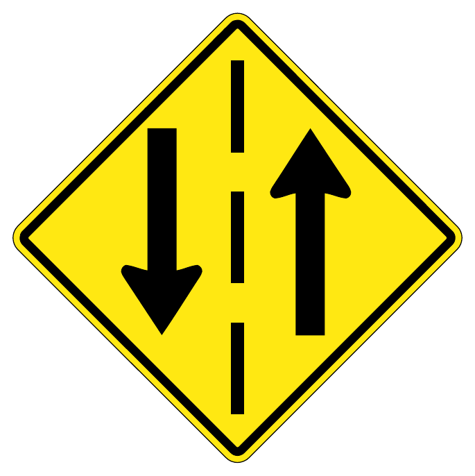 Two-way traffic — official Alberta sign catalogue image