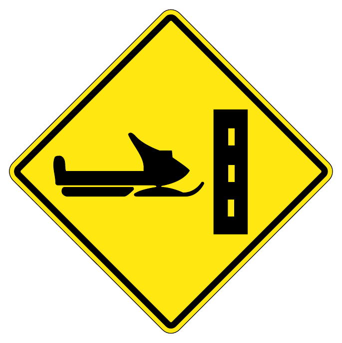 Snowmobile crossing — official Alberta sign catalogue image