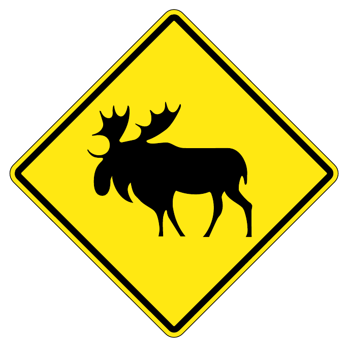 Moose crossing — official Alberta sign catalogue image
