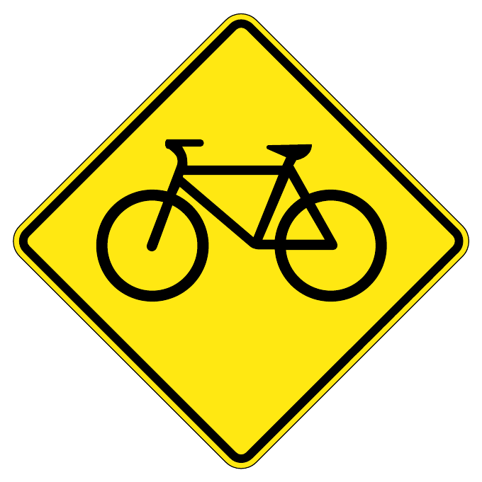 No bicycles — official Alberta sign catalogue image