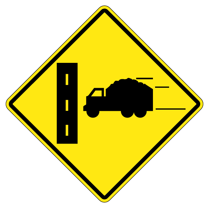Trucks entering — official Alberta sign catalogue image